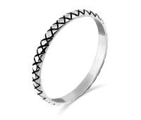 Crisscross Design Silver Ring NSR-493